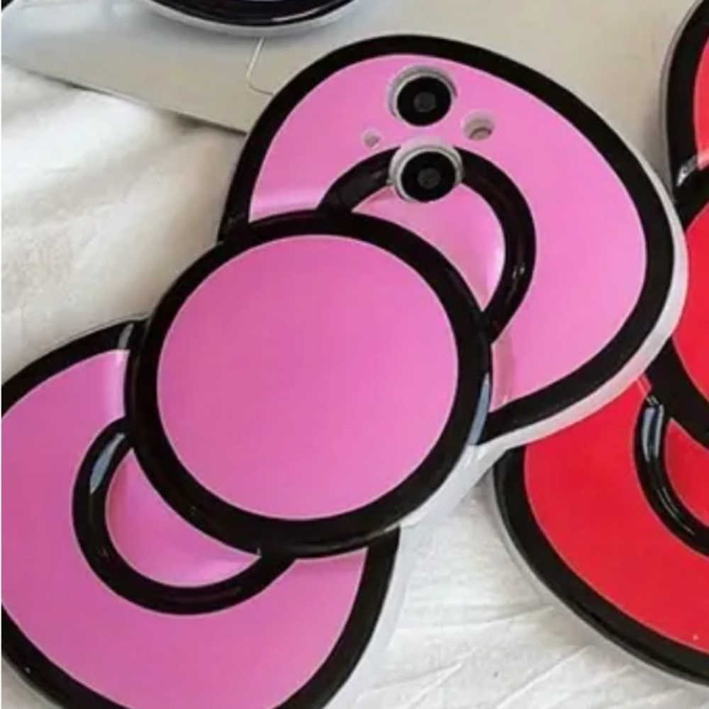 iPhone 15 Plus  Hello Bow rubber phone case.